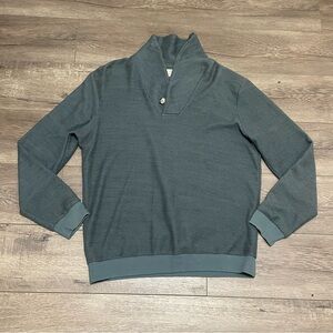 Marine Layer Mens Shawl Neck Sweater Sweatshirt Made in USA Green Sz M